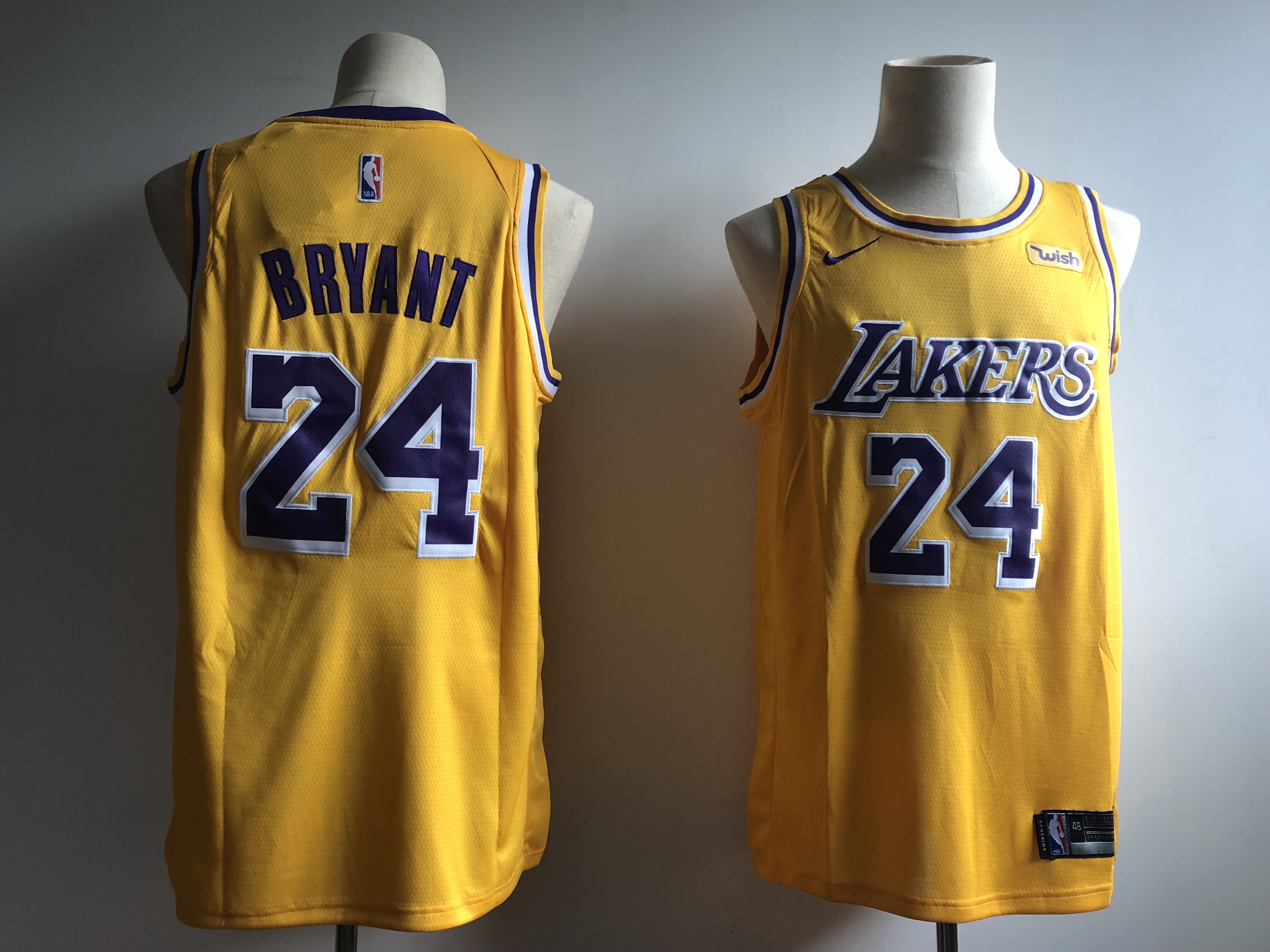 Men Los Angeles Lakers 24 Bryant yellow Game Nike NBA Jerseys